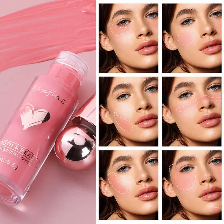 أحمر خدود سائل صغير للوجهEye Cheek Blush Velvet Red