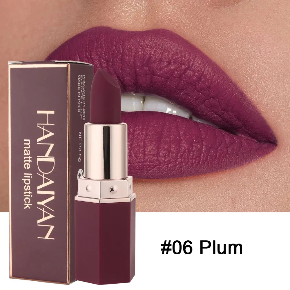 6-Colors Matte Lipstick – Long-Lasting, Non-Fading Velvet Finish, Waterproof & Smudge-Proof Lip Colors