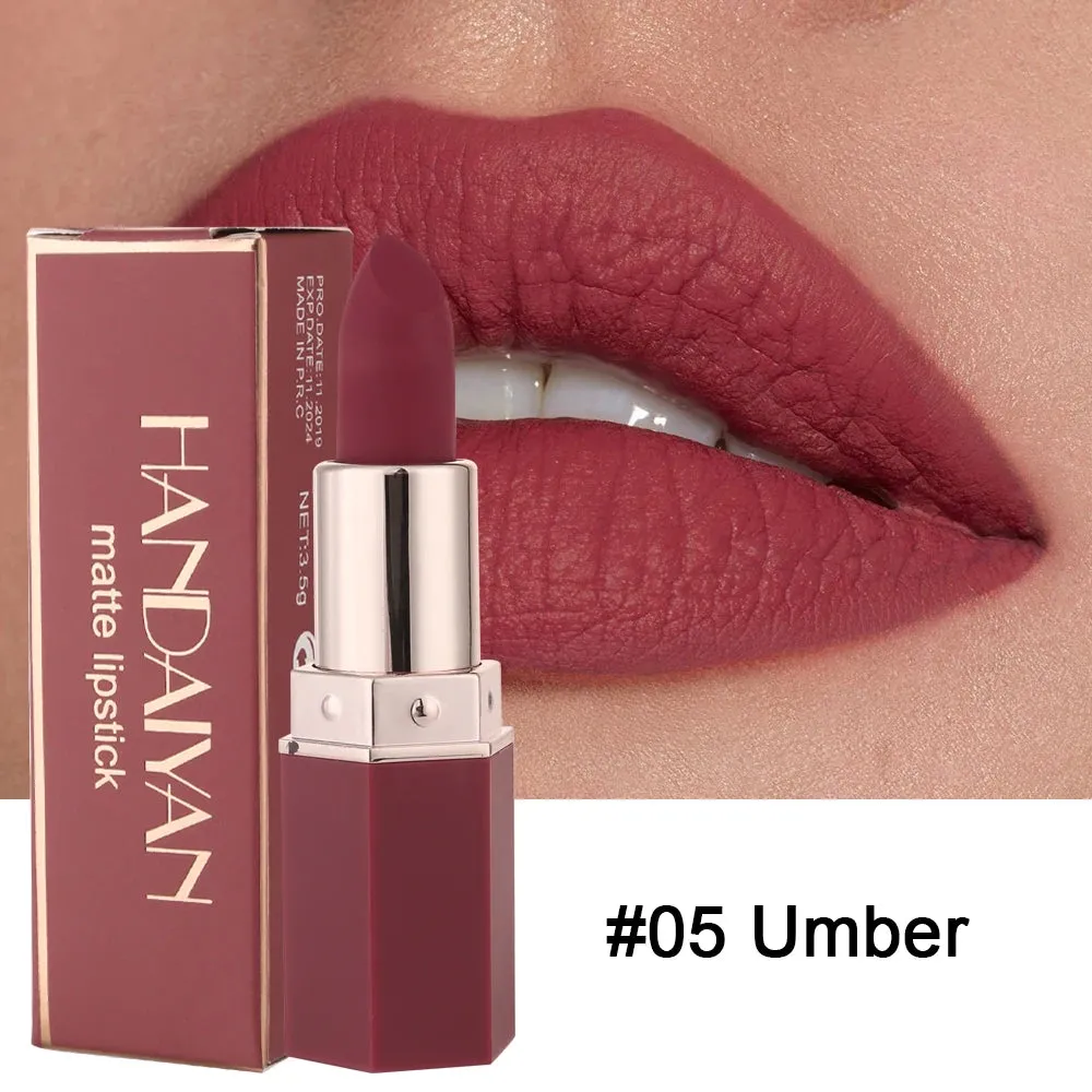 6-Colors Matte Lipstick – Long-Lasting, Non-Fading Velvet Finish, Waterproof & Smudge-Proof Lip Colors