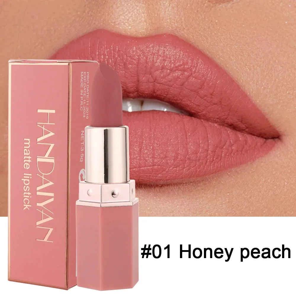 6-Colors Matte Lipstick – Long-Lasting, Non-Fading Velvet Finish, Waterproof & Smudge-Proof Lip Colors