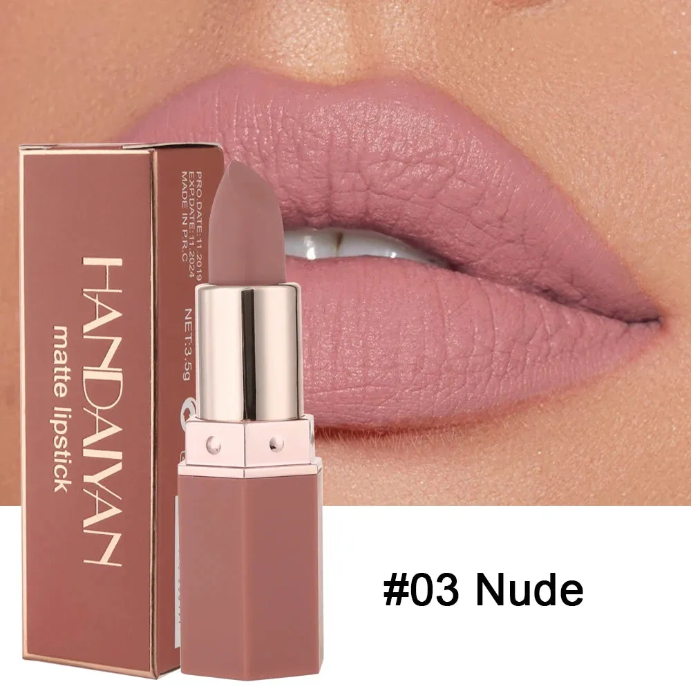6-Colors Matte Lipstick – Long-Lasting, Non-Fading Velvet Finish, Waterproof & Smudge-Proof Lip Colors