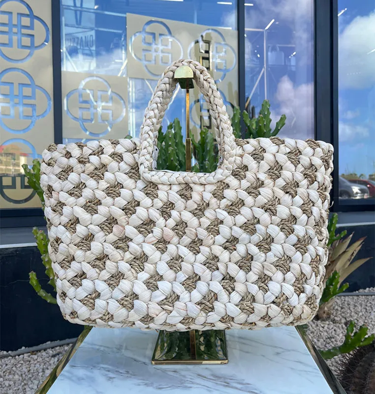 Beige and Creme Natural Bag