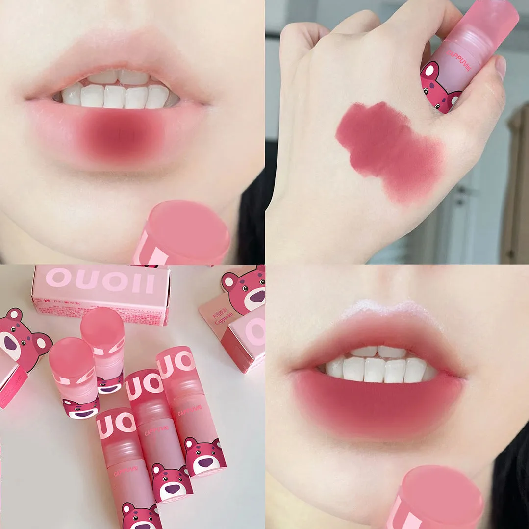 Cappuvini playful bear lip mud velvet matte matte long-lasting not easy to fade white student lipstick lip glaze