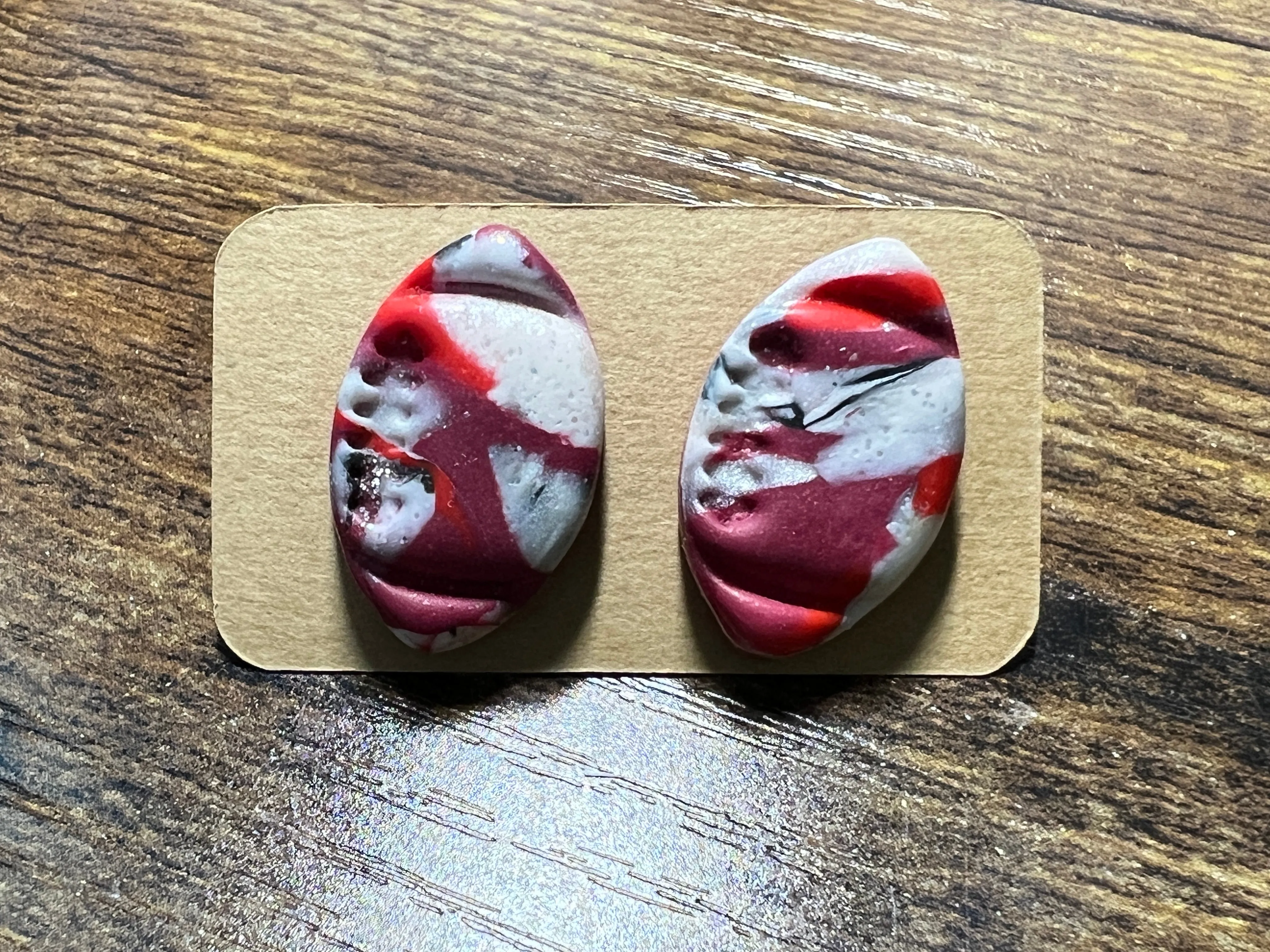 Clay Football Stud Earrings