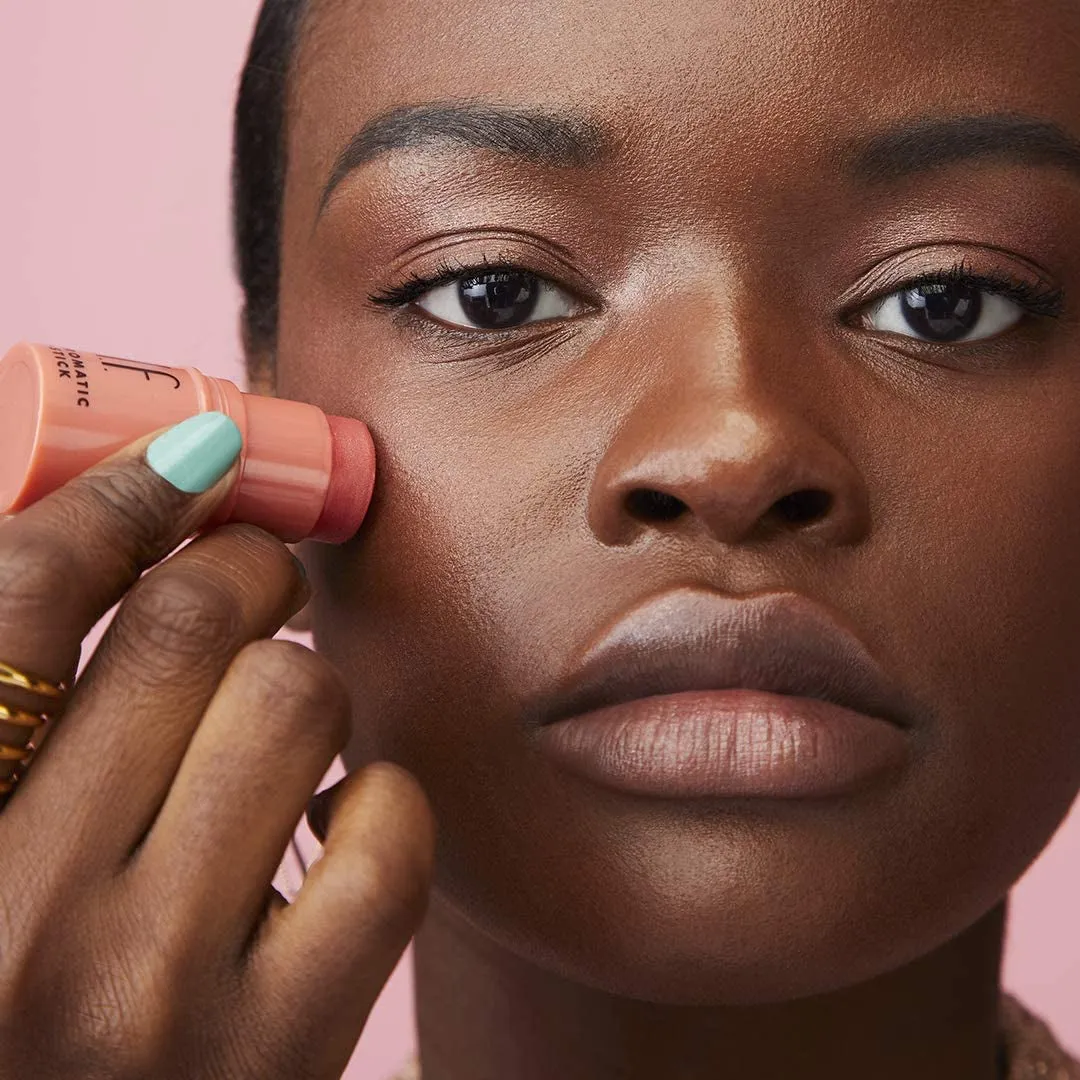 e.l.f. Monochromatic Multi-Stick Blush, Creamy, Lightweight, Versatile, Luxurious, Adds Shimmer, Easy to Use on the Go, Blends Effortlessly, Glimmering Guava 4.4G