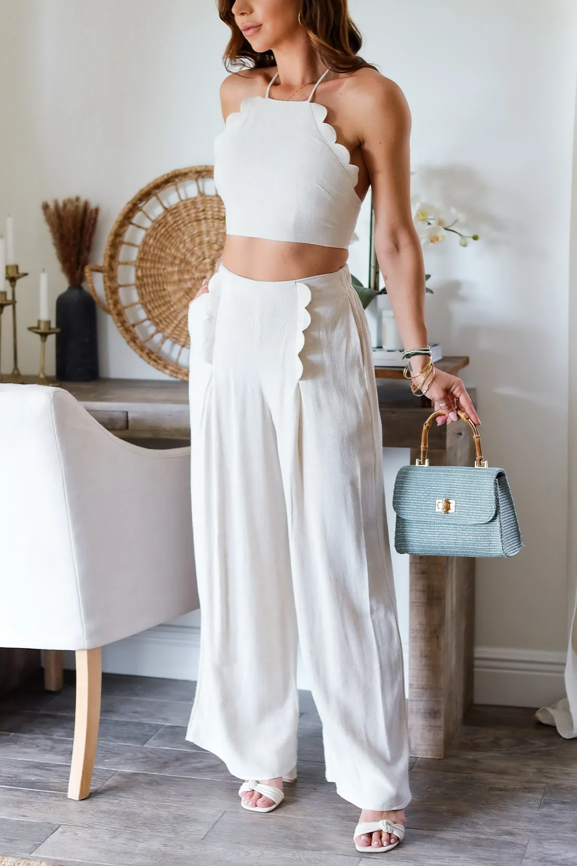 Francesca Scallop Set-Cream