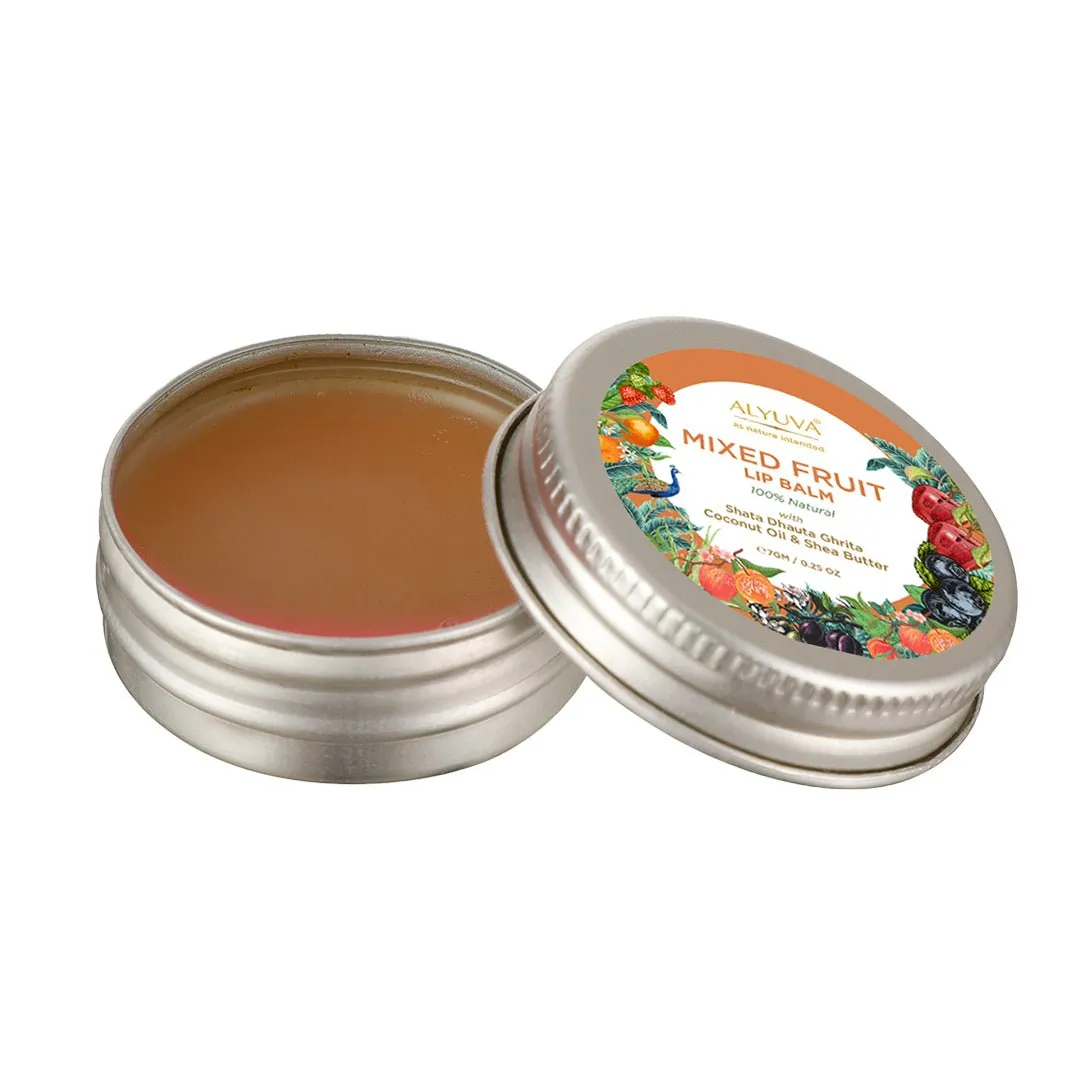 Ghee Enriched 100% Natural Mixed Fruit Lip Balms, Pack of 3, 7gms Each