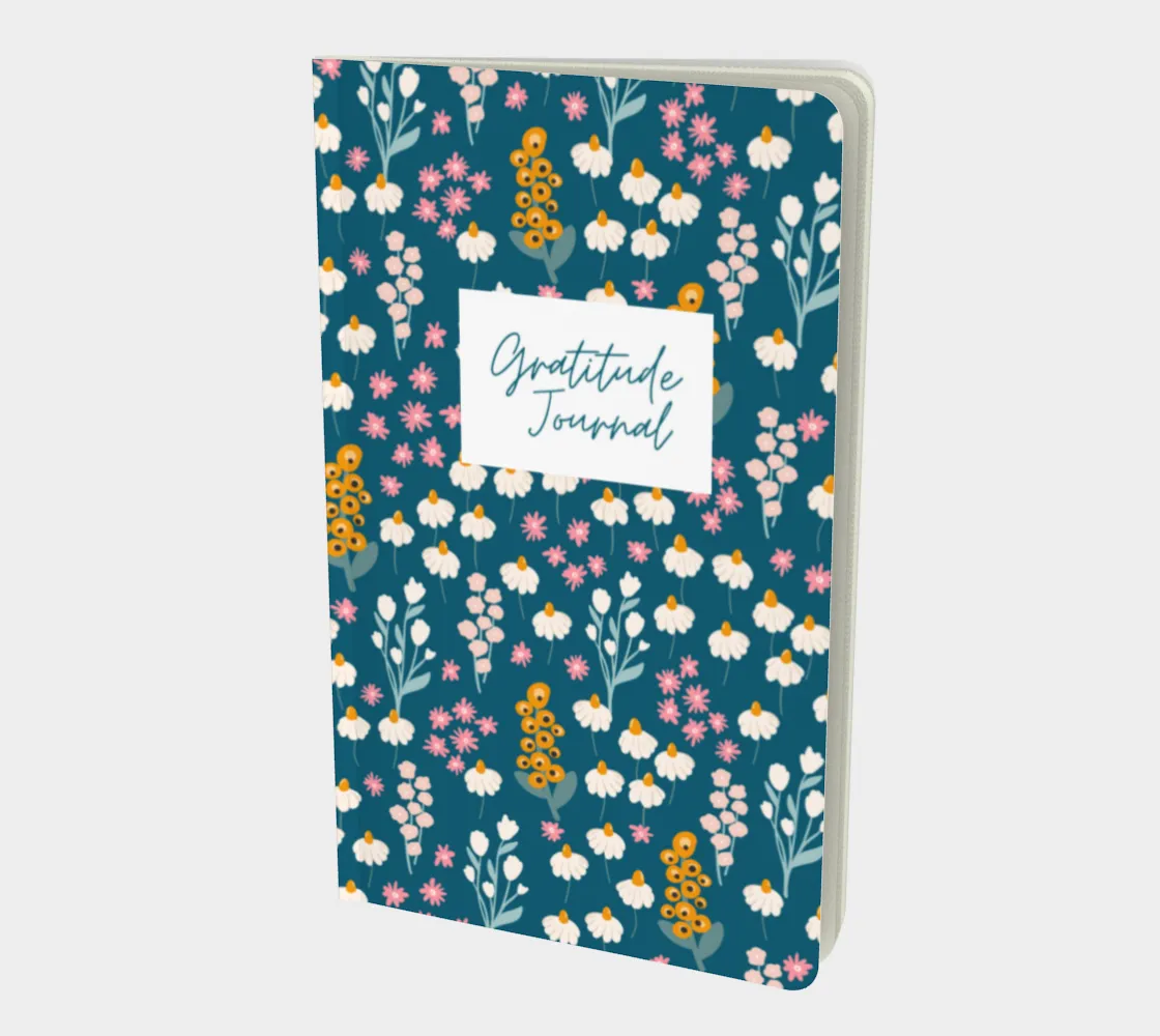 Gratitude Journal | Blue Floral | 30 Prompts