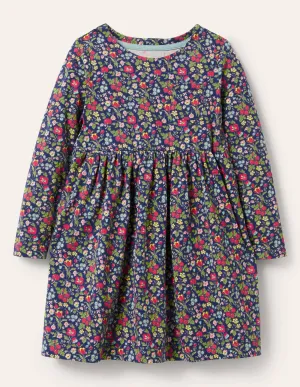 Long Sleeve Fun Jersey Dress-Starboard Autumn Berry Floral