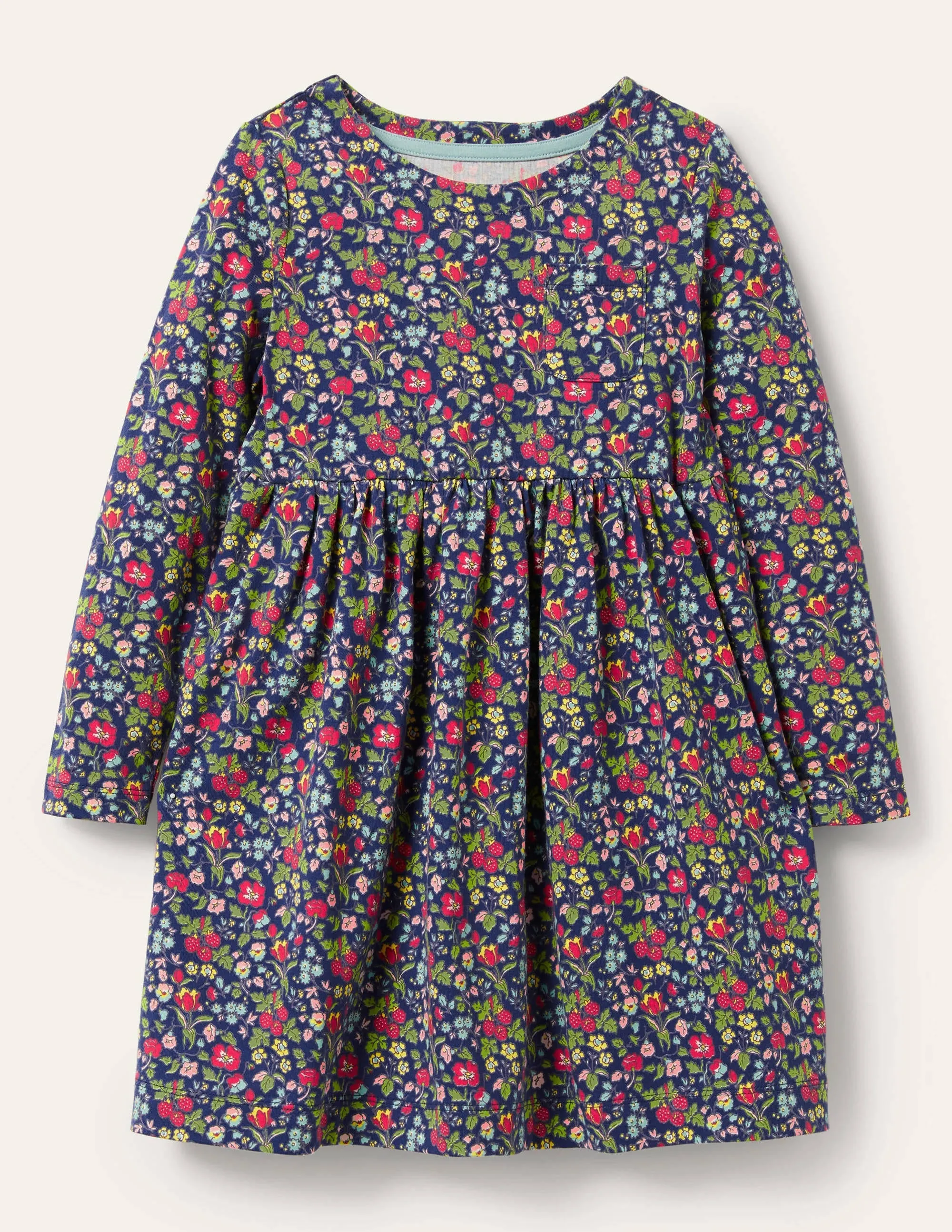 Long Sleeve Fun Jersey Dress-Starboard Autumn Berry Floral