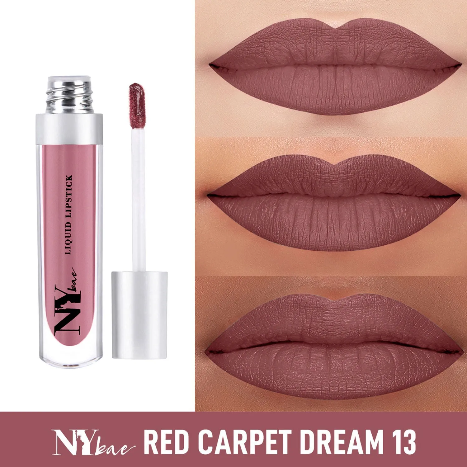 NY Bae Confessions of a Lip-a-holic Liquid Lipstick | Primer   Matte | Pinkish Nude | Long Lasting- Red Carpet Dream 13 (4.5 ml)