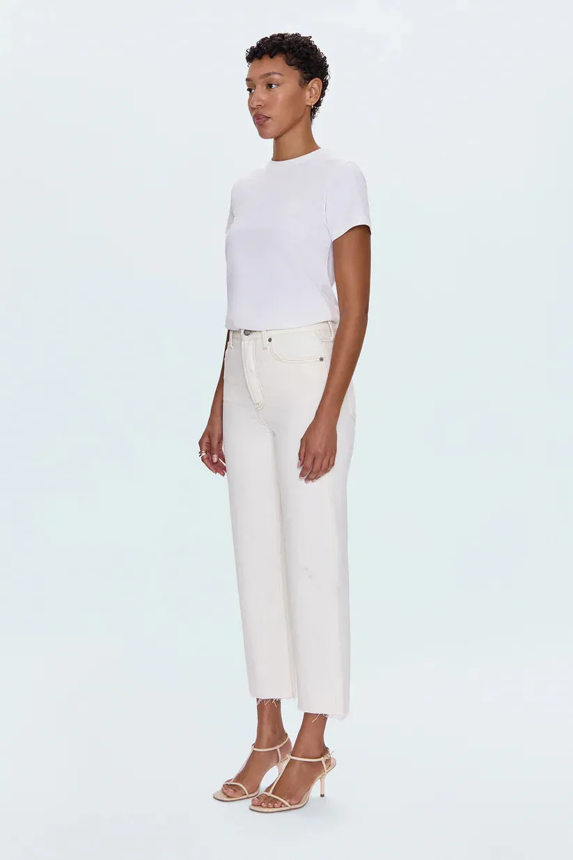 Pistola- Cassie Crop Super High Rise Straight Jean- Ecru Vintage