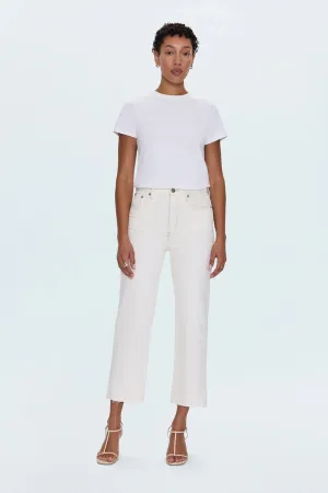 Pistola- Cassie Crop Super High Rise Straight Jean- Ecru Vintage
