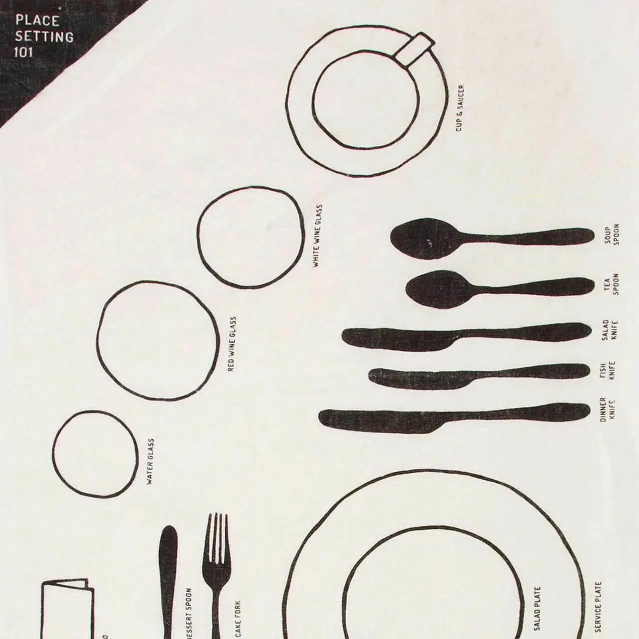 Place Setting 101 Tea Towel